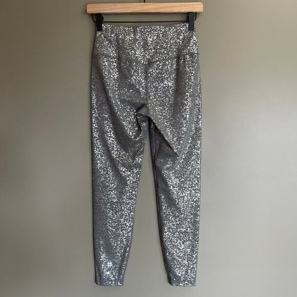 Sweaty Betty Goddess 7/8 Leggings in Grey Foil Size XS Metallic High Waisted Gym - Picture 12 of 16